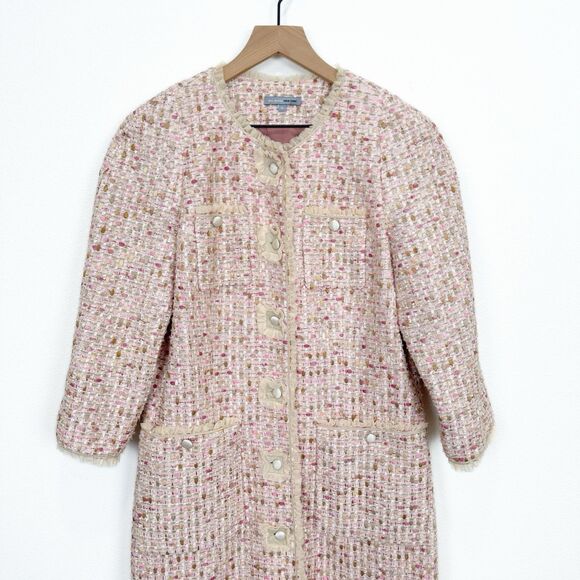 Vtg Bill Blass Jacket Womens 12 Pink Feminine Preppy Evening Bridgerton Fancy - Picture 2 of 16